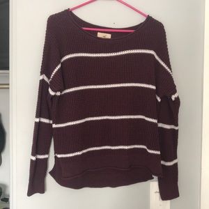hollister burgundy striped sweater